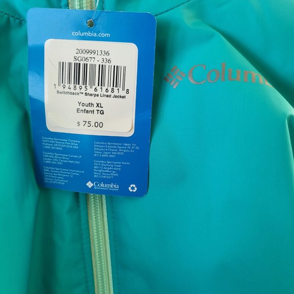 Girls Columbia Sherpa Lined Rain Jacket - Picture 3 of 4